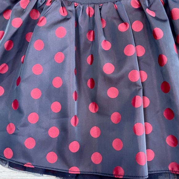 NAVY and RED POLKA DOT SKIRT WITH TULLE! - Picture 4 of 7